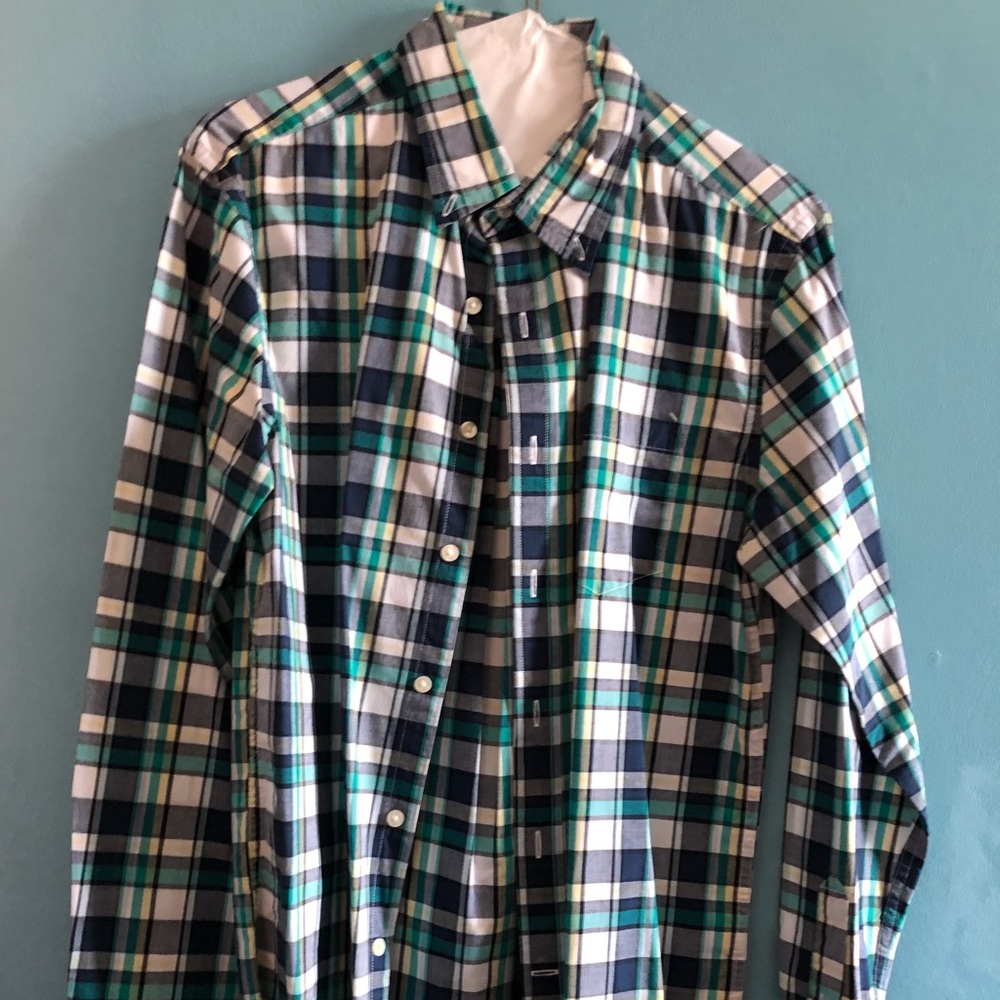 3/$25 American Eagle Outfitters Blue Plaid Dress Shirt